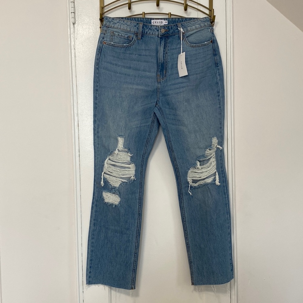 Blue denim jeans